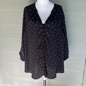 Torrid Polka Dot Button Down Blouse